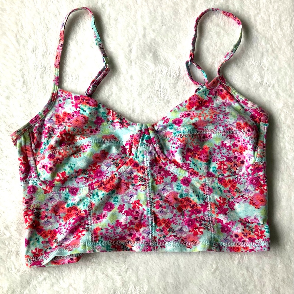 Garage multicoloured floral bralette